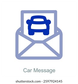 Car Message and communication icon concept
