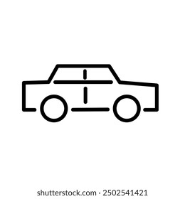 Icono mínimo del coche y arte de la línea del Vector