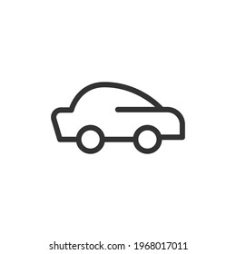 Icono de línea mínima del coche. Diseño de símbolo de trazo web. Señal de auto aislado en un fondo blanco. Icono de línea Premium.