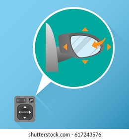 Car Mirror Adjust Button Control Side