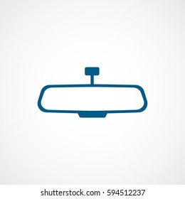 Car Mirror Blue Flat Icon On White Background