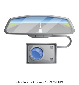 Car mirror dvr camera icon. Cartoon of car mirror dvr camera vector icon for web design isolated on white background svg