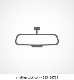 Car Mirror Flat Icon On White Background 