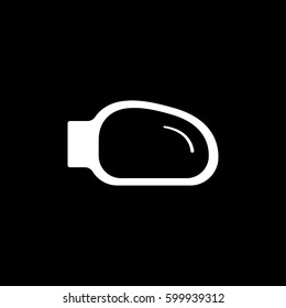 Car Mirror Flat Icon On Black Background