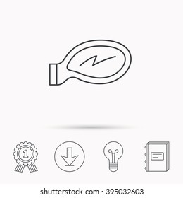 Car mirror icon. Driveway side view sign. Download arrow, lamp, learn book and award medal icons.
