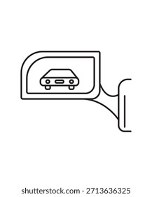 car mirror icon, vector best line icon.