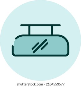 Car mirror, illustration, vector on a white background.