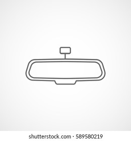 Car Mirror Line Icon On White Background