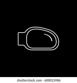 Car Mirror Line Icon On Black Background