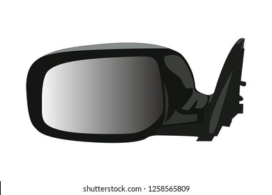 car mirror realistic vector illustration isolated