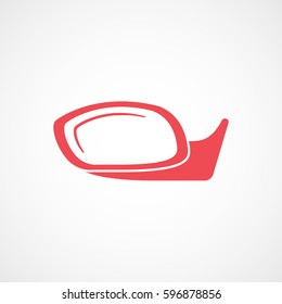 Car Mirror Red Flat Icon On White Background
