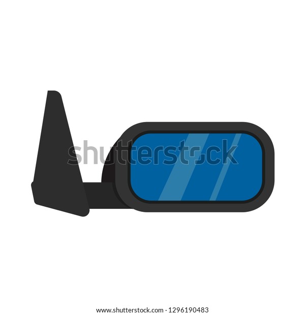 Car Mirror Side View Vector Icon Stock Vector (Royalty Free) 1296190483