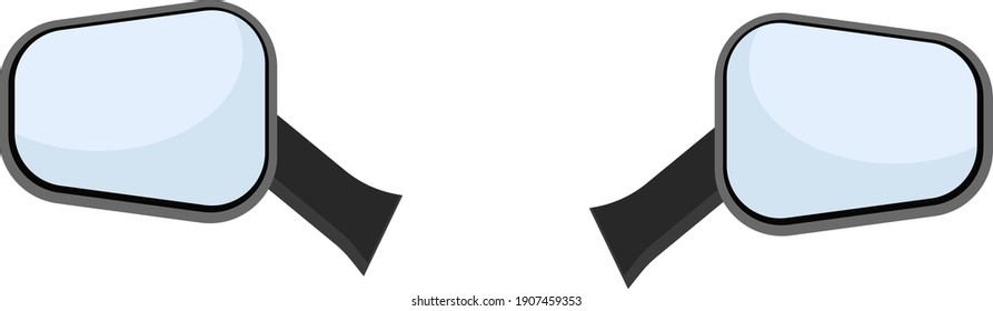 Espejos de auto, ilustración, vector sobre un fondo blanco.