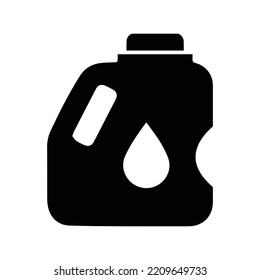 Car Mobil Oil Bottle Icon | Black Vector Illustration |