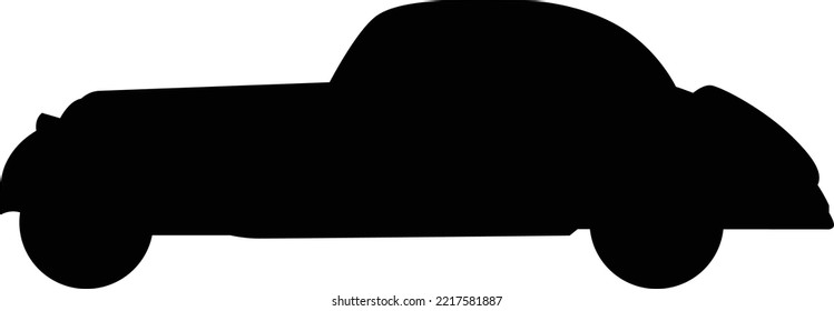 Car model sihouette vector art and illustration