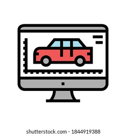 car model sizes and characteristics color icon vector. car model sizes and characteristics sign. isolated symbol illustration