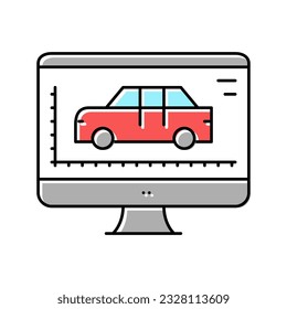 car model sizes and characteristics color icon vector. car model sizes and characteristics sign. isolated symbol illustration