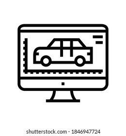 car model sizes and characteristics line icon vector. car model sizes and characteristics sign. isolated contour symbol black illustration