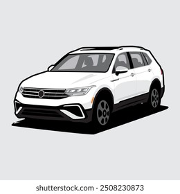 Modelo de coche SUV ilustración de Vector de dibujos animados