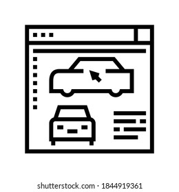 car modeling program line icon vector. car modeling program sign. isolated contour symbol black illustration