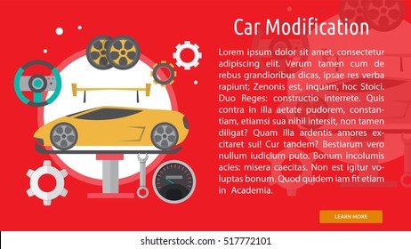 Car Modification Conceptual Banner