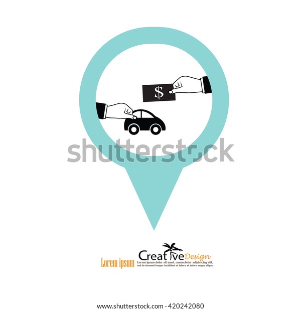 car\
with money.car finance concept.vector\
illustration.
