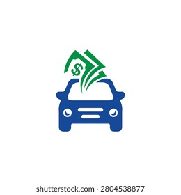 Car and Money logo design vector. Car shop logo design icon