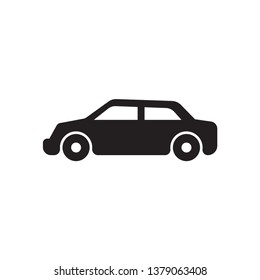 Car monochrome icon. black car icon vector. Simple element vector illustration on white background.