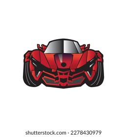 ilustración de diseño de vectores rojos del icono del coche