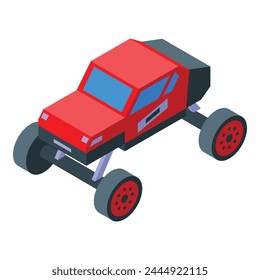 Icono de juego de monstruo de coche Vector isométrico. Control remoto. Medios digitales