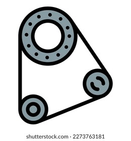 Car motor belt icon outline vector. Auto part. System service