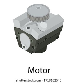 Car motor icon. Isometric of car motor vector icon for web design isolated on white background