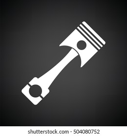 Car motor piston icon. Black background with white. Vector illustration.
