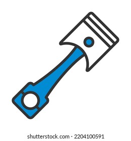 Car Motor Piston Icon. Editable Bold Outline With Color Fill Design. Vector Illustration.