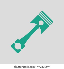 Car motor piston icon. Gray background with green. Vector illustration.