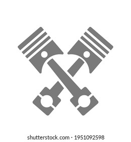 Car motor piston icon on gray background, round shadow. Vector illustration.
