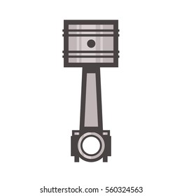 Car motor piston icon on white background, car detail	

