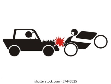Car and motorcycle accident