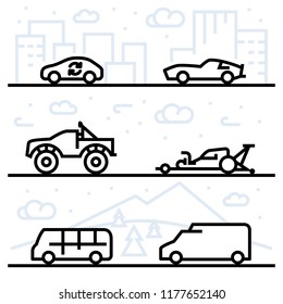 Car And Motorcycle Classification Icon Set And Vector Illustration - 5