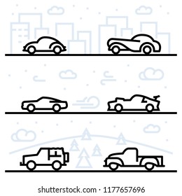 Car And Motorcycle Classification Icon Set And Vector Illustration - 6