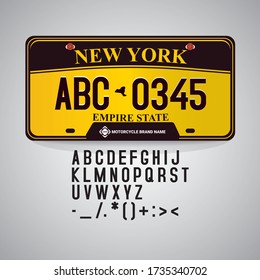 Car or motorcycle number plate vector design