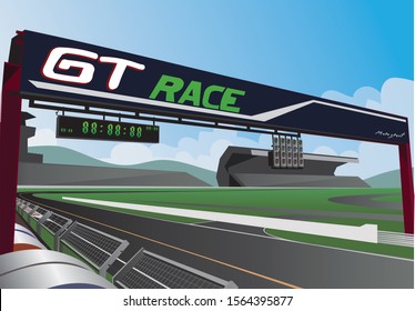 Car and motorcycle racetrack  Traffic racing background vector