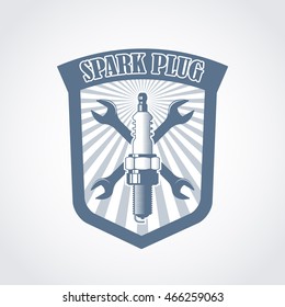 car and motorcycle repair service garage logo; vehicle service company badge