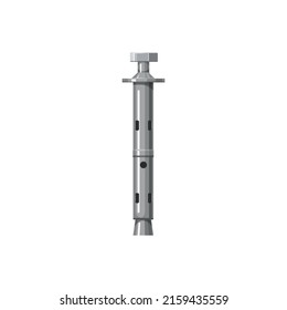 Car or motorcycle steering damper or stabilizer isolated automation component, vehicle spare part. Vector pneumatic damper, shock absorber vehicle detail, mechanism with spring, hydraulic cylinder
