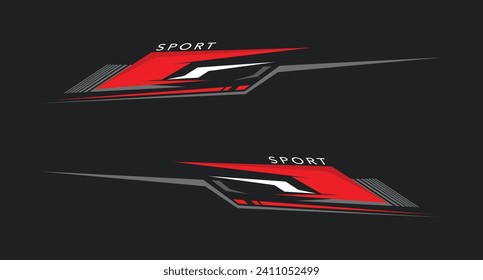 Car or motorcycle stickers in red, sporty racing design.