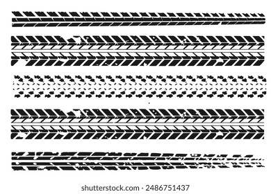 Car, motorcycle tire print. Tire tread on white background