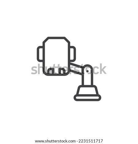 Car Mount Holder line icon. linear style sign for mobile concept and web design. Car phone holder outline vector icon. Symbol, logo illustration. Vector graphics
