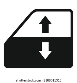 Car move window icon simple vector. Spare motor. Brake part