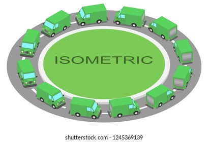 A car moves in a circle in 12 frames. The van makes a turn.