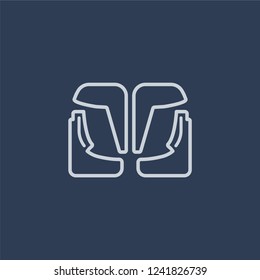 car mud flap icon. car mud flap linear design concept from Car parts collection. Simple element vector illustration on dark blue background.